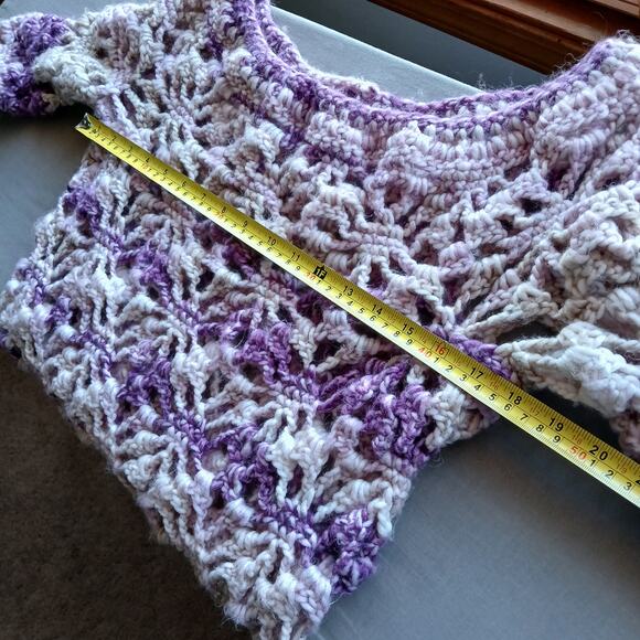 Icy Grape Crochet Dress Swim Cover boho lace purple wool washable plus sized XXL - Picture 11 of 16